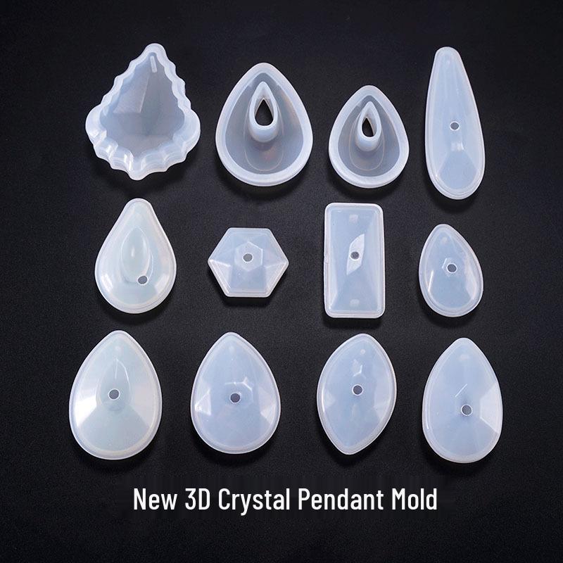 3D Crystal Pendant Epoxy Silicone Mold with Hole 3D Crystal Pendant with Hole 03 Silicone Mold