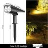 Super Bright Waterproof Solar Garden Spotlight: Dual-Purpose Landscape Lawn Light for Outdoor Villas