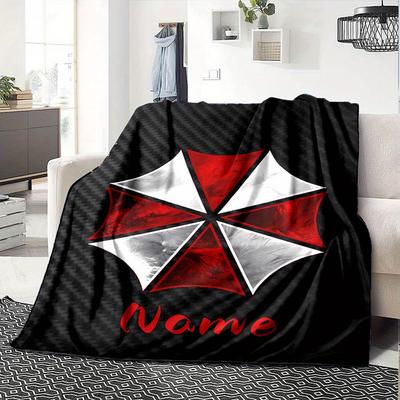 Resident Evil Umbrella Corporation Logo Blanket Lightweight Blanket For Sofa Bed Travel Camping Living Room Office Sofa Chair And Bed Digital Printed