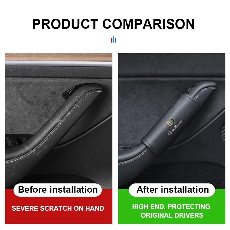 Car Interior Car Roof/Door Handle Leather Protective Cover Auto Accessories For Alfa Romeo Giulietta GT 159 147 156 Mito BreraMX1