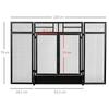 Spark guard protective grille for fireplace fire screen safety barrier 3 folding panels and door 120 x 79 cm