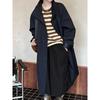 Fashion Trench Coat European Style Stand Up Collar Single Breasted Loose Long Casual Jacket Women Spring Autumn