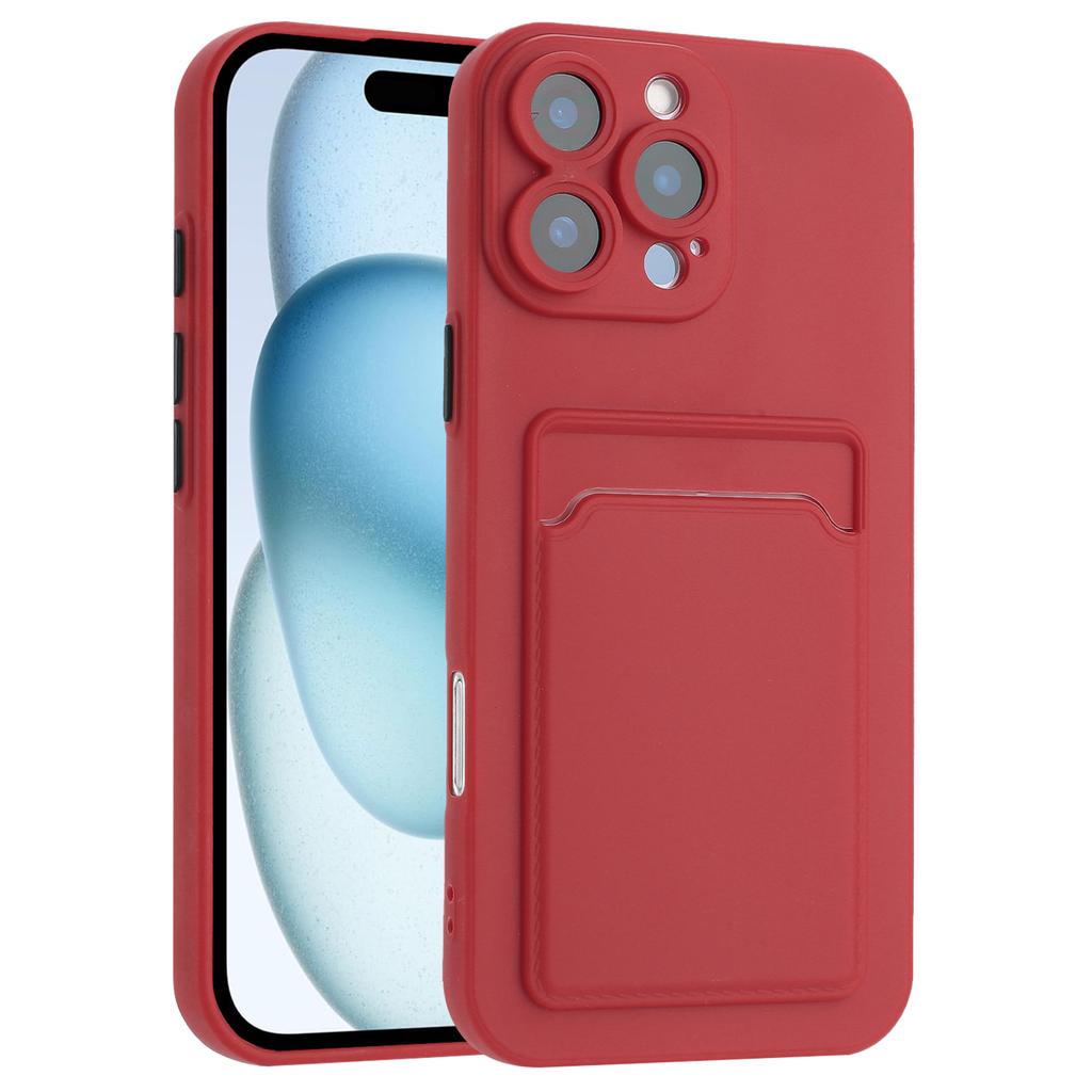 For iPhone 16 Pro Max Case Flexible TPU Phone Cover with Back Card Slot