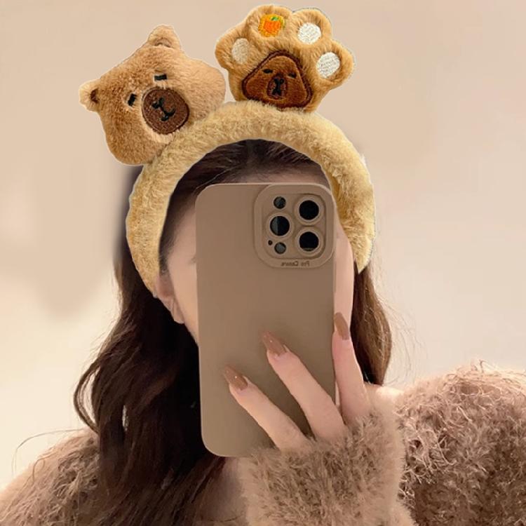 Stylish Anime Capybara Hair Hoop Eye-catching Headpiece Hair Claw Headwear for Stage Halloween Cosplay Role Play