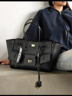 Tout nouveau sac cabas Bel Air en cuir de vachette: Sac à bandoulière et à main de grande capacité, style décontracté unisexe