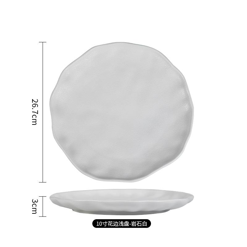 White Plate Home Wholesale Creative High-value Ceramic Flat Plate Steak Plate Western Food Plate Dish Dish Plate