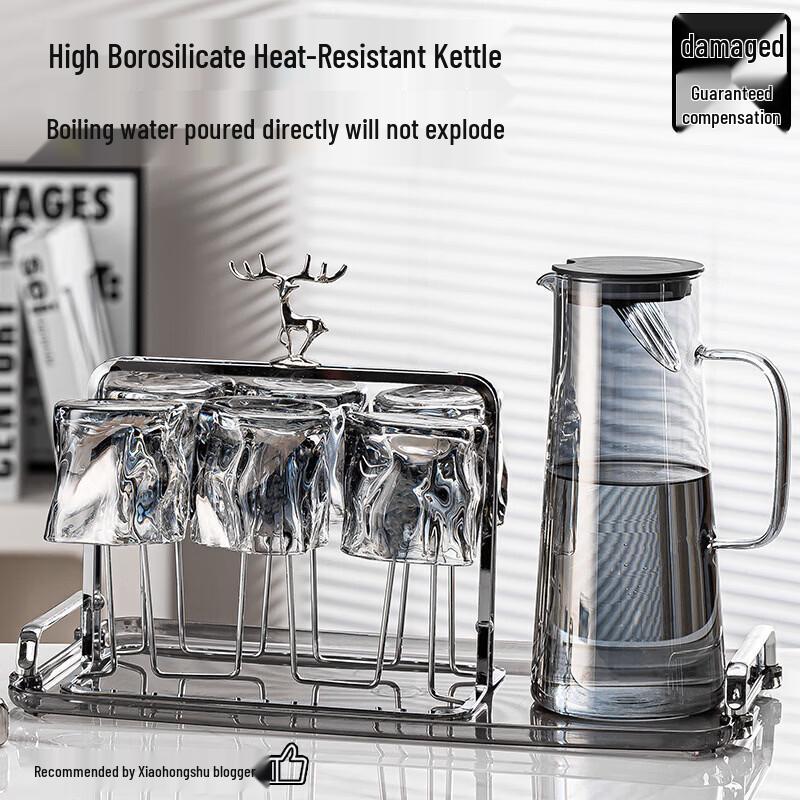 Miss Kitchen Large Capacity Heat-Resistant Glass Carafe & Mug