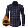 Men’s Plus Size Fleece Lined Warm Long Sleeve Shirt