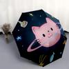 1pc Space Cat with Rings and Stars Umbrella with Plastic Handle,Suitable for All Seasons Home Travel Outdoor Umbrellaptys31081
