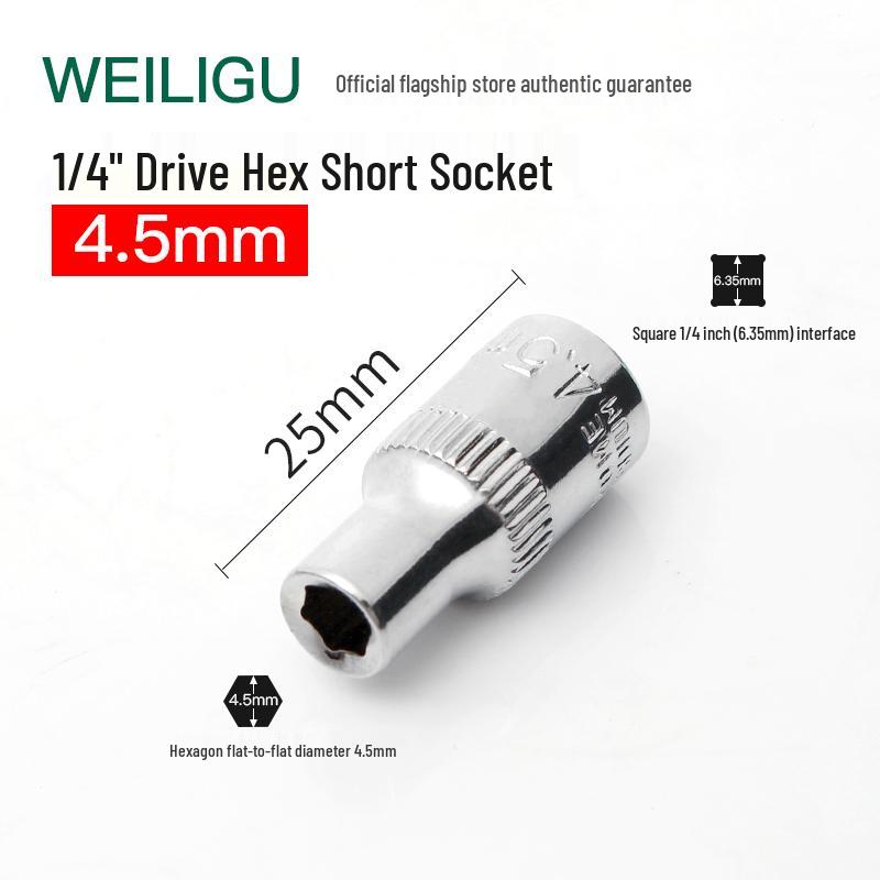 Industrial Grade 1/4 Ratchet Wrench Set with Extended Hex Socket