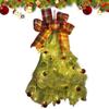 LED Illuminated Christmas Tree Wreath Door Decoration Realistic Pines Christmas Tree With Bow String Pine Garland Ornaments