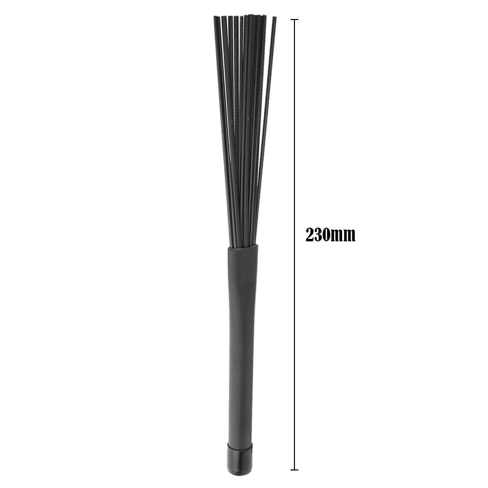 2pcs Playing Drum Sticks Nylon Bristle Retractable Beating Drums Mallets Rubber Handle Replacement Cleaning Tool Drum Kit Parts