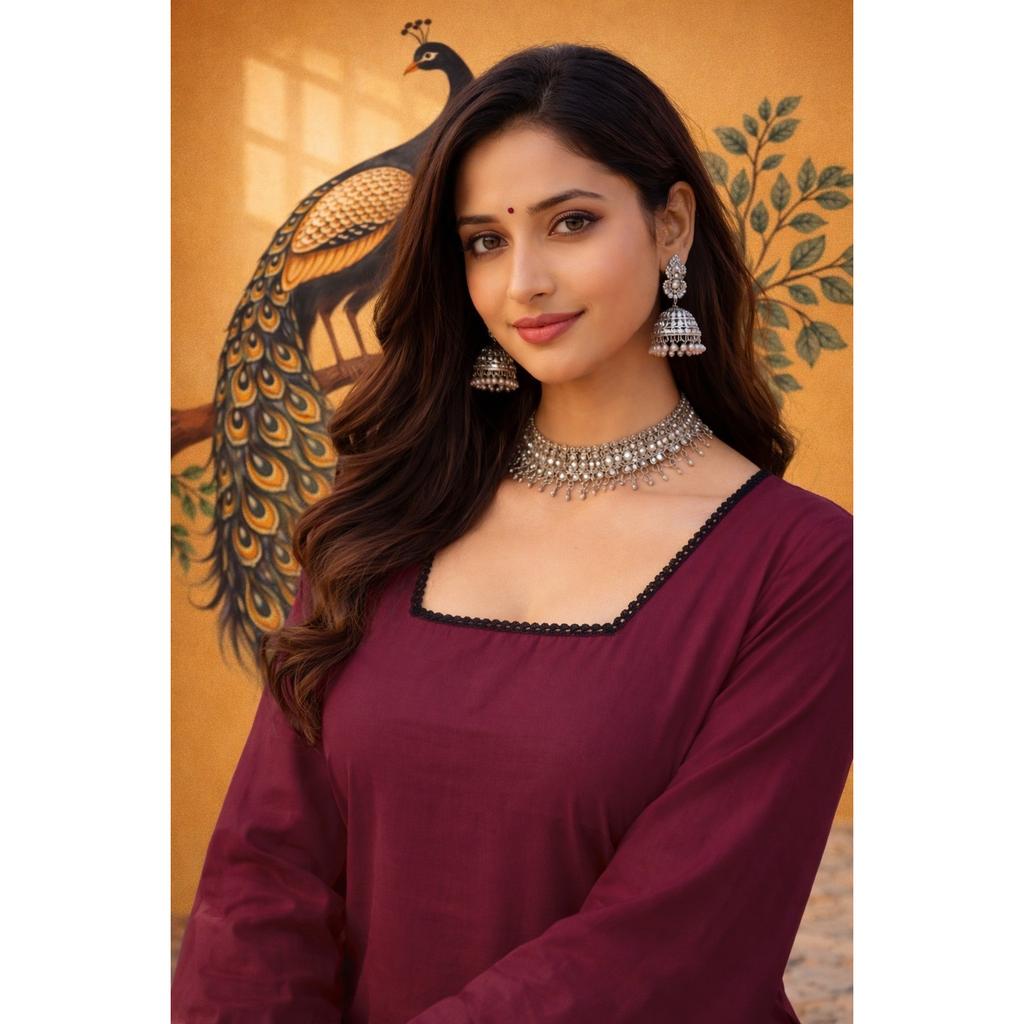 Schönes Party-Wear Römisches Seiden-Kurti-Set Indische Damen Ethnisch Kurz Oberteil Kurta