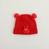 Red Knitted Hat Soft Baby Bonnet Cap Beanie Cap for Baby Infant Toddler Newborn Chinese Theme Winter Warm Hairball Hat