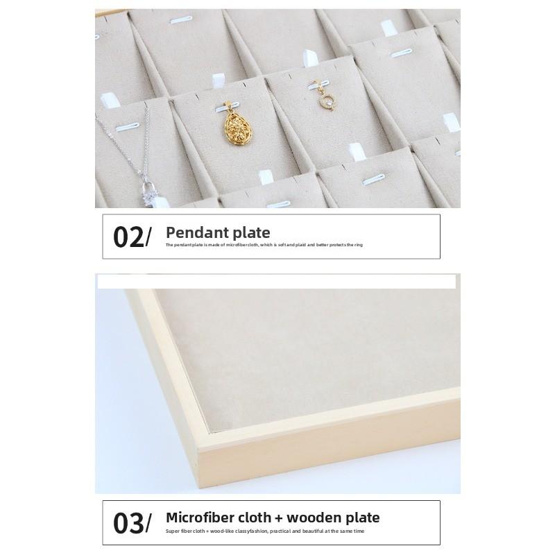 Minimalist natural wood jewelry display tray - stylish ring, necklace, bracelet, watch, and bangle organizer