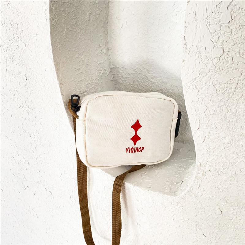 Trendy Summer Kids Canvas Crossbody Bag Stylish Alphabet Design For Boys And Girls