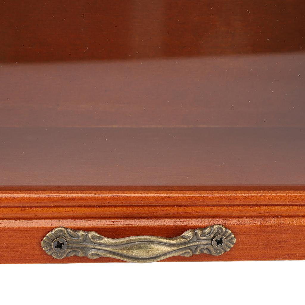 Wood Desktop Organizer Freestanding Wooden Display Shelves Desktop Display Cabinet for Mini Figures Cosmetics