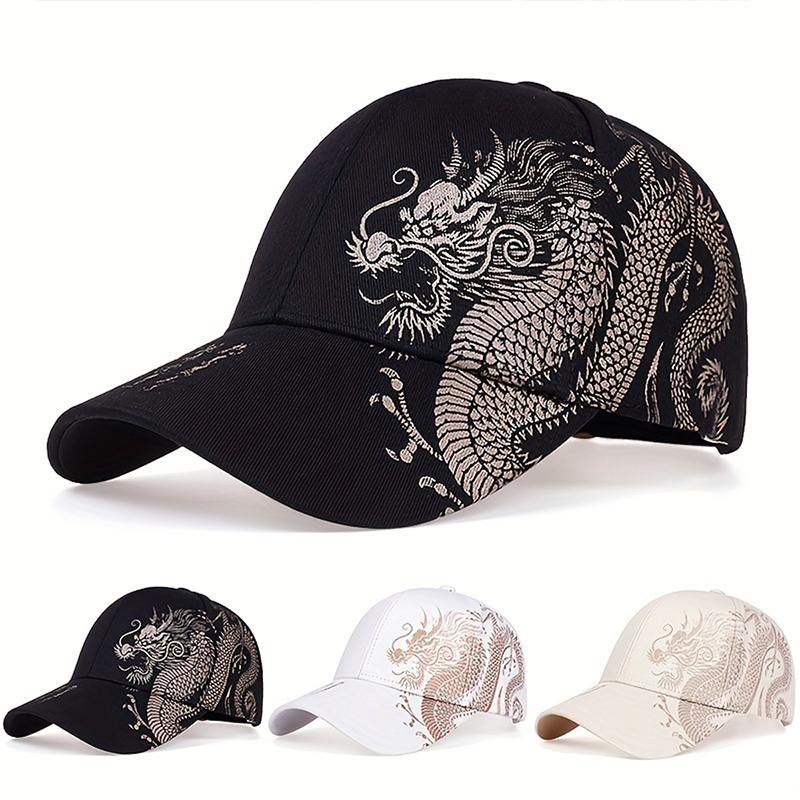 

Unisex Golden Dragon Printing Snapback Baseball Caps Spring and Autumn Outdoor Adjustable Casual Hats Sunscreen Hat зелений