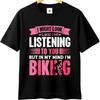 Solid Color For Unisex Oneck T Shirt Graphic I Might Look Like Im Listening To You But In My Mind Im Biking Anime Unisex