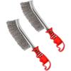 2 PCS Hand Wire Scratch Brush Set, Carbon Steel and Stainless Steel Wire Brush For Strong Cleaning Welding Slag