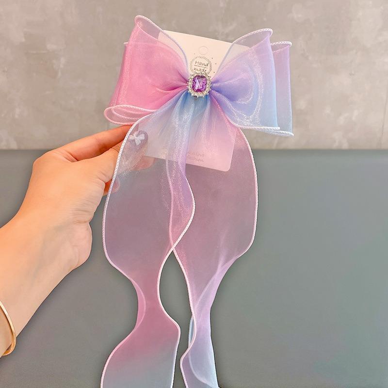 Super Fairy Bow Headwear  Hair Band Girls' Hair Tie  Hair Ribbon  Pearl Tassel  Braid  Hair Clip  Girls' Hair Accessory  Children's Hair Clip