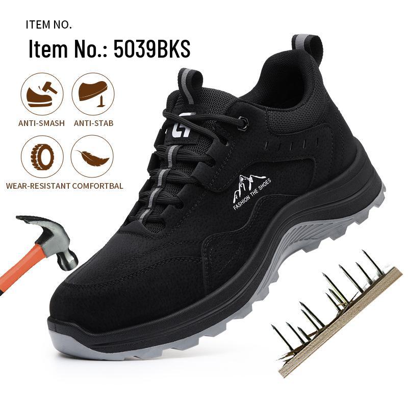 Men's Anti-Smash, Anti-Puncture Work Safety Shoes for Construction and Mines