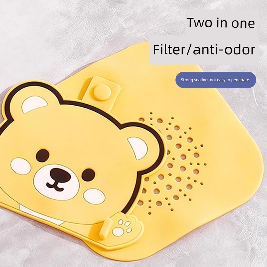 Toilet Drain Cover Anti-Odor Device Silicone Pad Bathroom Anti-Odor Anti-Clogging Sink Sealing Cover Two-In-One