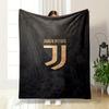 Juventus Gold Logo On Dark Background Patterned Flannel Blanket Perfect for the Bedroom Living Room, Sofa, or a Little Nap