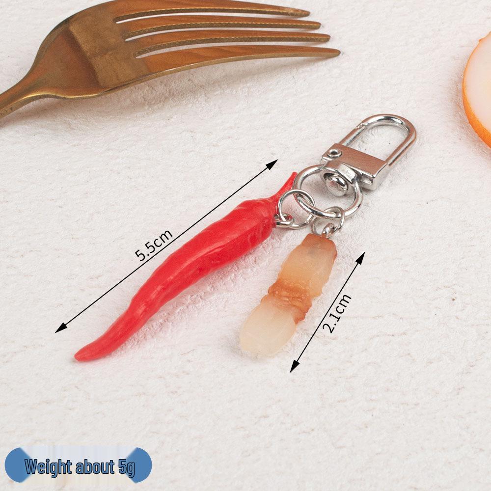 Miniature Food Keychain: Fruit, Vegetable & Beef DIY Backpack Pendant Toy