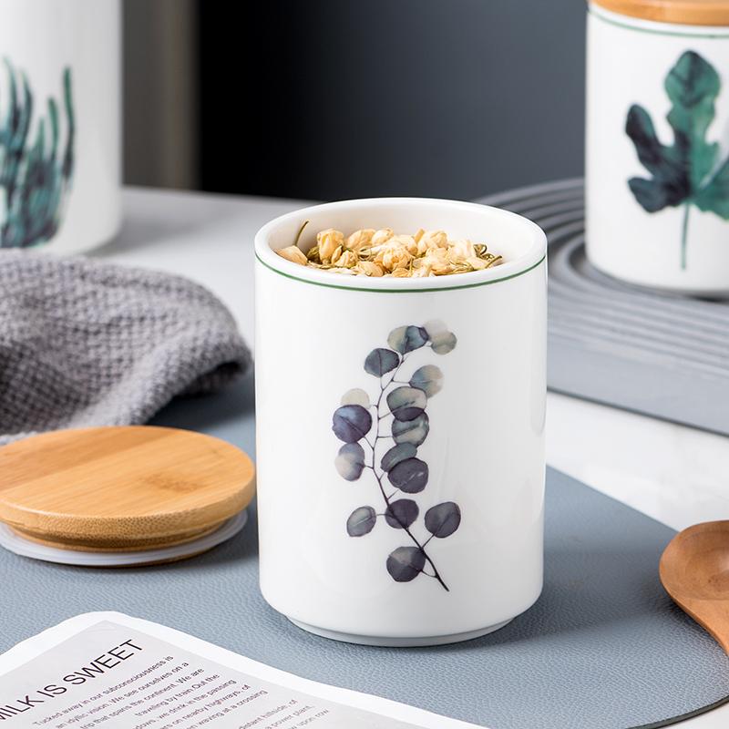 Food Grade Sealed Jar Ceramic Storage Jar Household Kitchen Grains Storage Jar Nut Tea Coffee Storage Box/collection Utensils