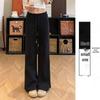 Women's Gray High Waist Straight Leg Sweatpants - Slimming Wide-Leg Design for Spring 2025