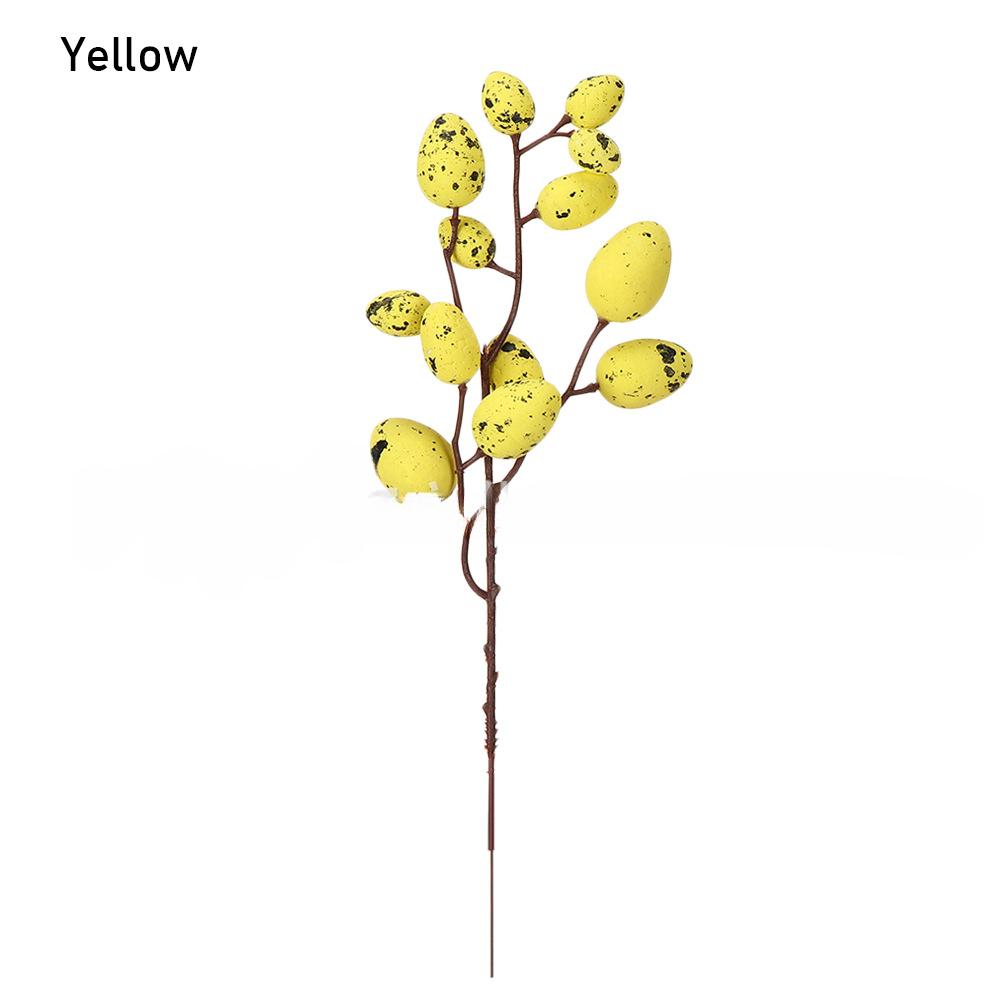 Artificial Easter Egg Tree Branch Colorful Foam Egg Spring Floral Stems Speckled Easter Egg Fake Flower Easter Wedding Vase Deco