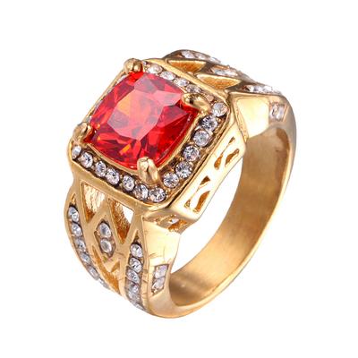 Anéis Masculinos Hip Hop Cor Ouro Prata Colorido Pavé Strass Iced Out Bling Aço Inoxidável 316L Anel da Moda Joia Masculina Presente