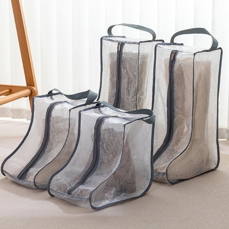 Sezonowy organizer na buty Wodoodporna przezroczysta torba Ochrona obuwia Wodoodporne pokrowce na buty Przeciwpyłowe z zamkami błyskawicznymi