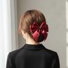 Elegant Bowknot Net Bun Hair Cover Multiple Colors Net Bun Snood Spring Clip  Vocational Work