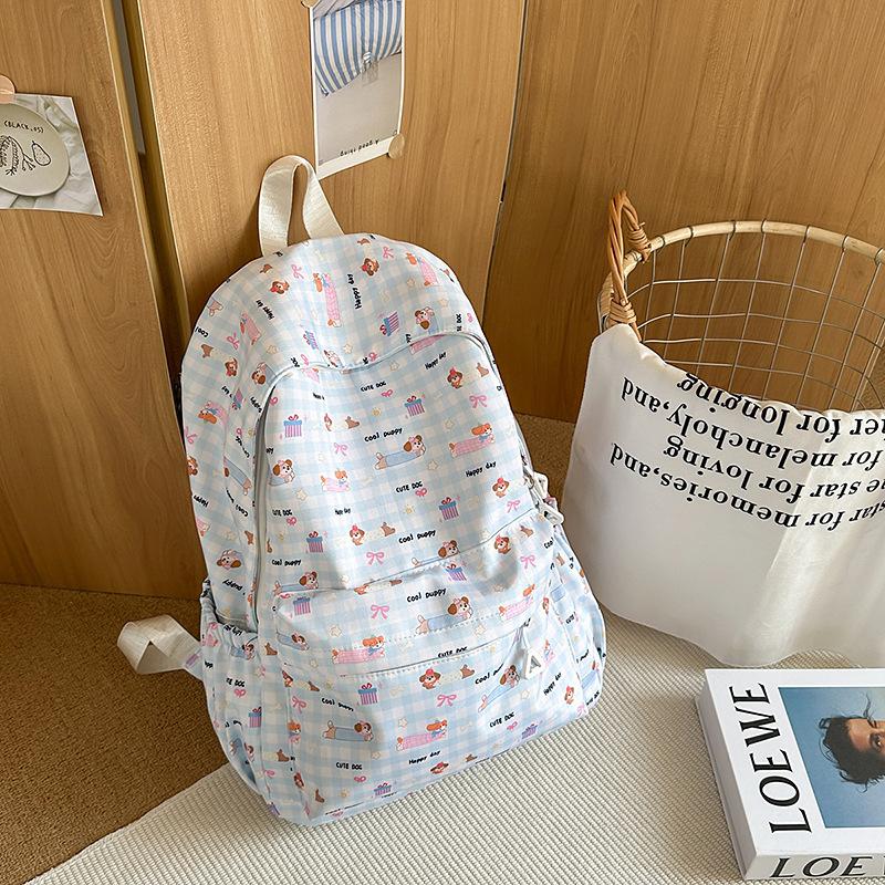 New Cute Puppy Girl Ins Wind Bag Girl Junior High School Student Backpack High School Student Large Capacity Backpack.