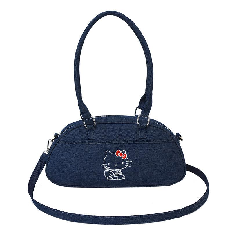 

Повседневная ручная сумка подмышку женская 2025 лето новая мультяшная джинсовая сумка через плечо нишевый дизайн женская сумка 32*9*15 джинсовый синий