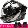 Gloves + Neck ZXC Double Lens Full Cover Helmet Men Women Riding All Round