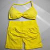 Women's Halter Neck Sports Bra and Shorts Set - Yoga Fitness One-Strap Design