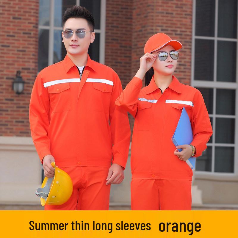 Unisex Summer Thin Long-Sleeve Workwear Set - Durable Auto Repair & Engineering Protective Clothing, Customizable