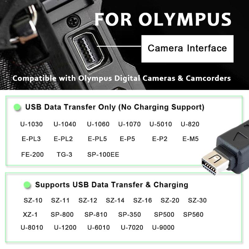 For Olympus Camera USB Data Cord CB-USB5 CB-USB6 12Pin Cable E-PL3 E450 E400 SZ-14 U1070 SZ-31MR OM-D E-M5 TG-1 Camera Cable