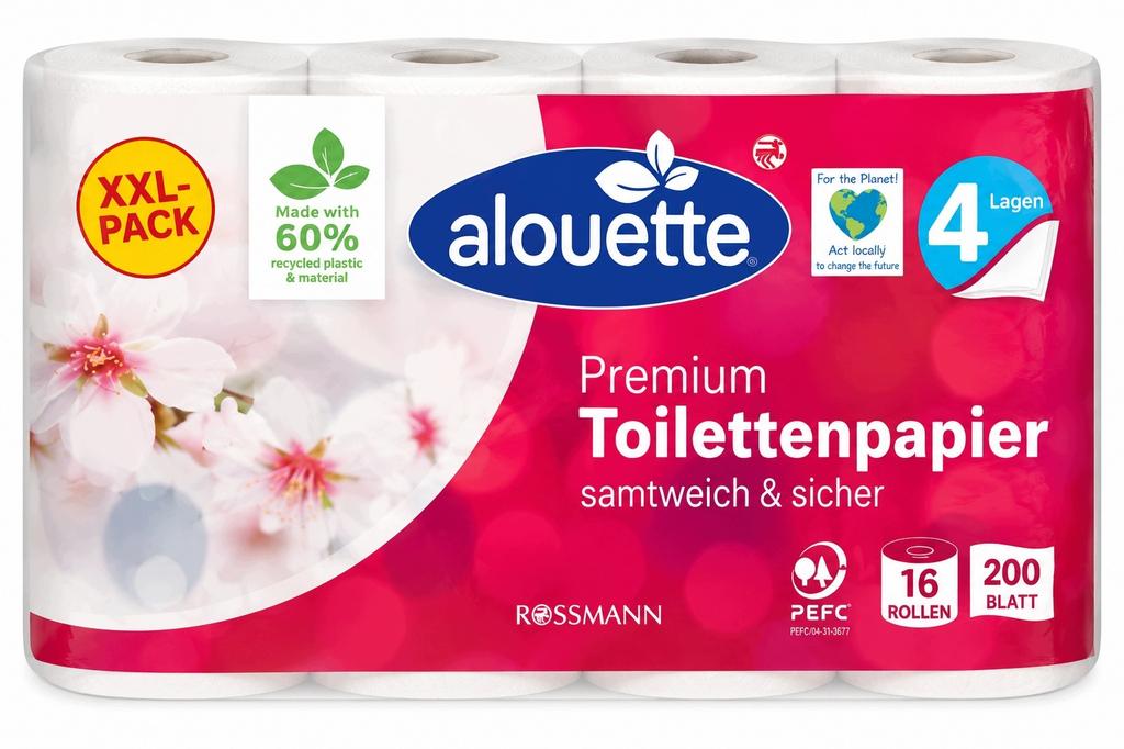 Alouette Premium Toilet Paper, 4-Ply 16 Pcs
