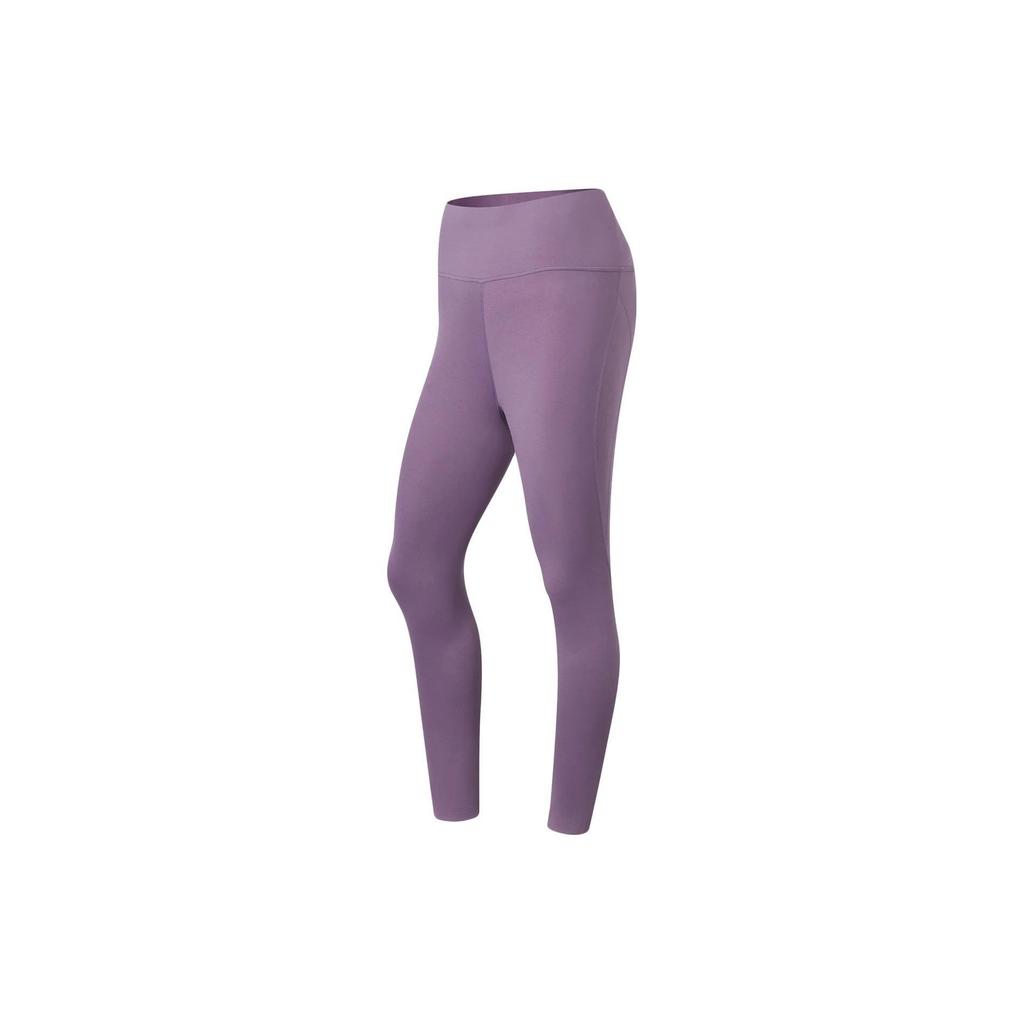 Li Ning Fitness Series Solid Color Mixed Performance Shaping Leggings Women Leggings Purple AULS052-7