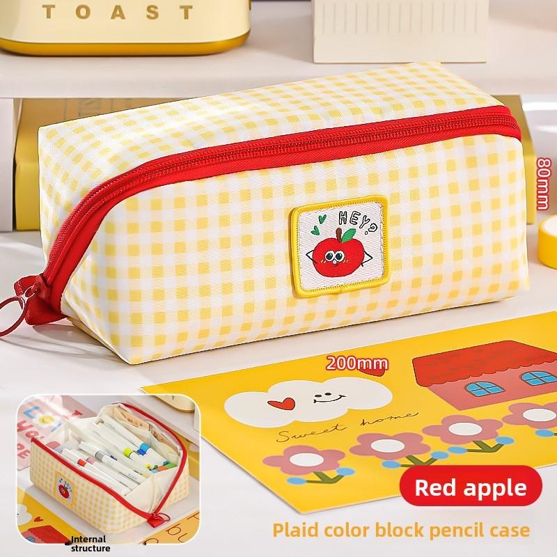 Cartoon Large Capacity Prism Grid Pen Case With Cute Dopamine Design For Students And Office Use
