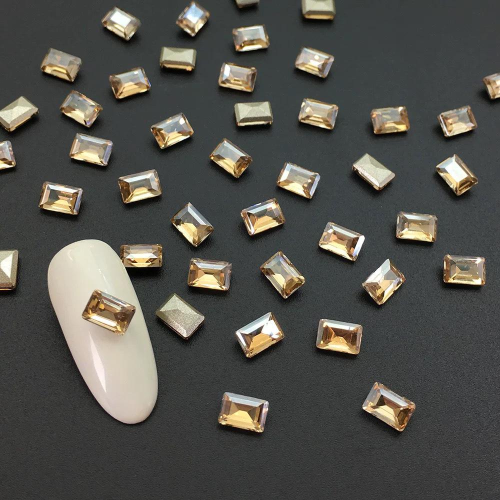 

Стразы для нейл-арта K9 Шампань - Высококачественные неровные кристаллы, квадратные, каплевидные, в форме сердца