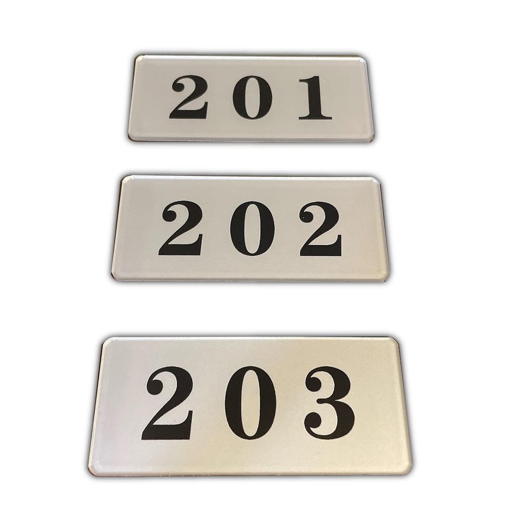 Seagron Room Number Stylish X 8 Cm X Cm Plates, Acrylic, 3.5 0.2 (201+202+203, Silver)
