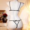 Mesh Hollow Women Lingerie Deep V Neck Lace Sling Nightwear Sweet Lace Bow Bodysuit  Gifts