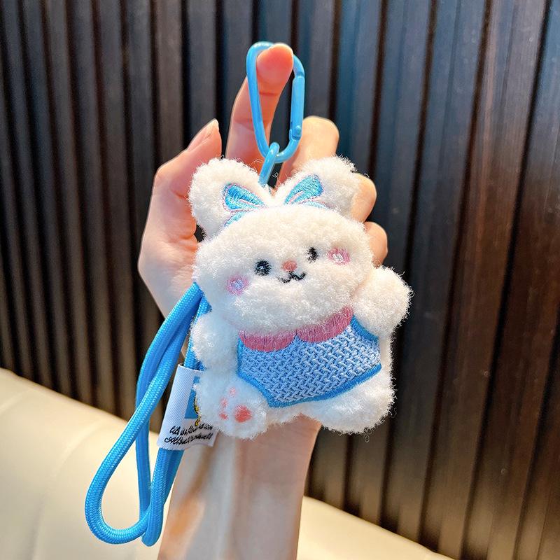 3D Pink Rabbit Keychain Pendant - Fluffy Car & Bag Charm Gift