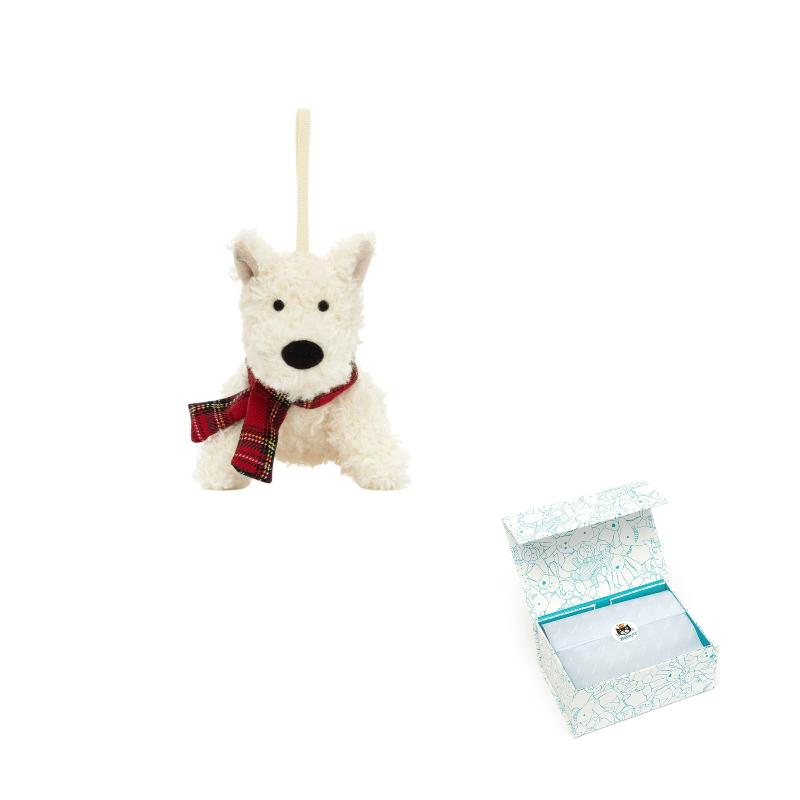 Jellycat Christmas Monroe Scottish Terrier Ornament Keychain Doll Plush Pendant Sitting Height 11cm Height