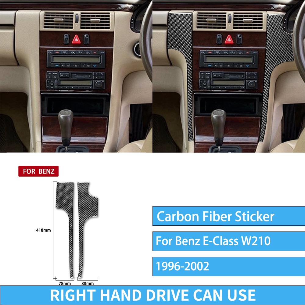 Carbon Fiber Car Interior Accessories Center Console Dashboard Gear Full Set Tuning Stickers For Mercedes W210 E Class 1996-2002